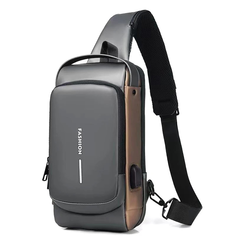 Men Fashion Travel Sport Sling Bag Male Multifunction Antitheft USB Charging Password Lock For Riding Motorcycle Chest Packs 250227