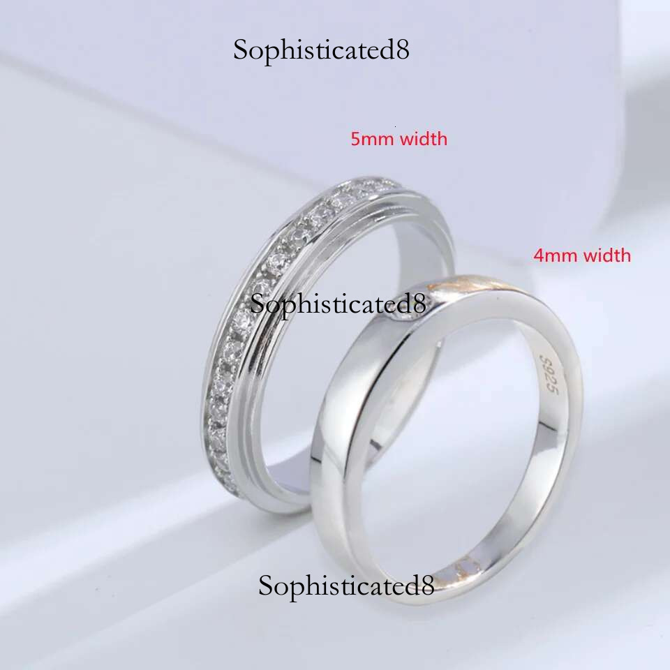 Buyee Sterg Sier Wedding Light White Zircon Ring Finger for Woman Man Classic Fine Jewelry Circle Gift with Box