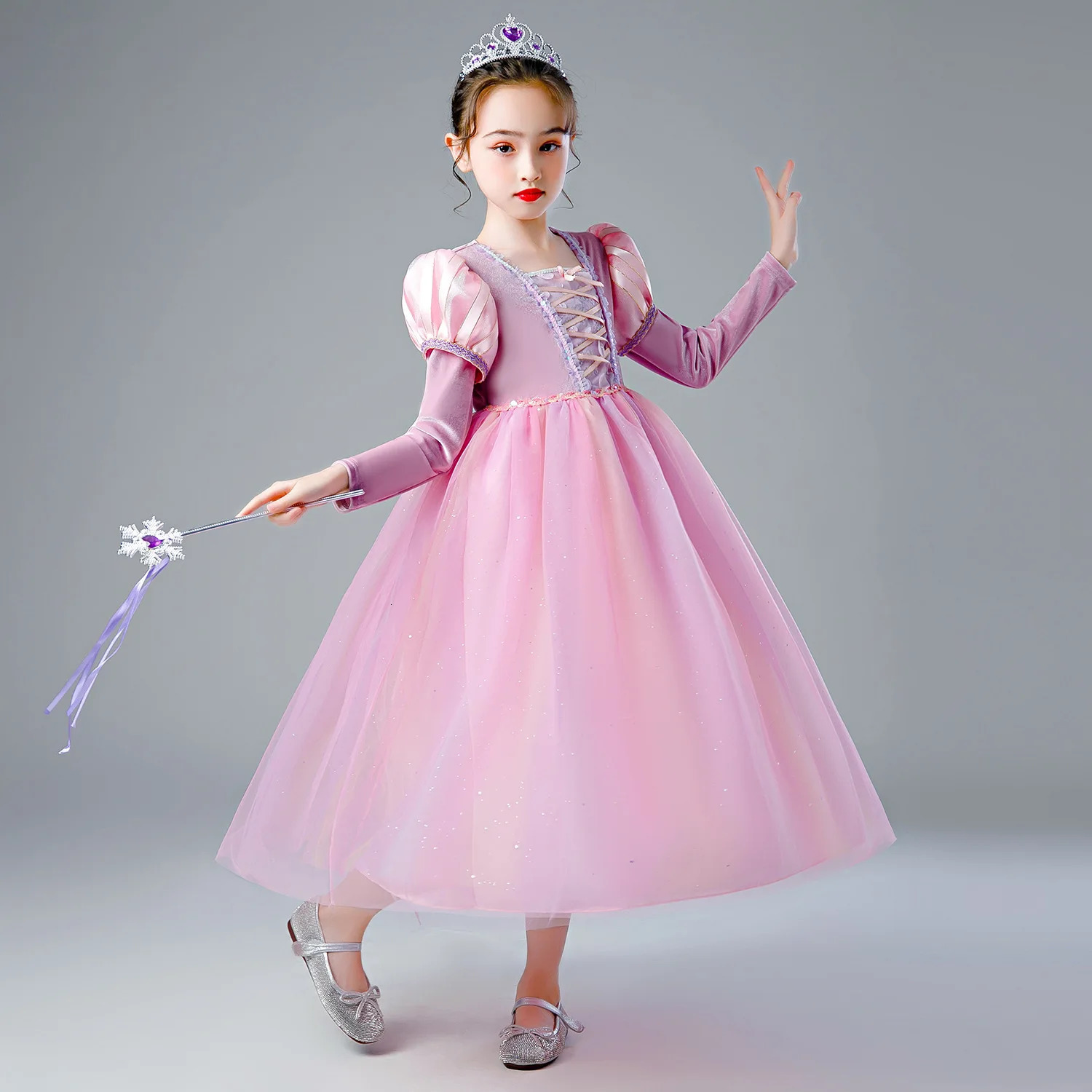 Girl Costume Rapunzel Princess Party Dresses for Girls Tangled Cosplay Dress Children Ball Gowns 310Yrs Kids dresses 250303