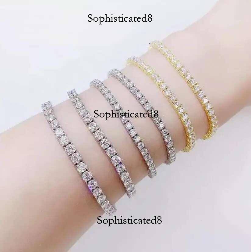 2023 New In GRA Certified 3/4/5/6.5MM White Full Moissanite Tennis Bracelet for Women Men Sier Dia k Bracelets