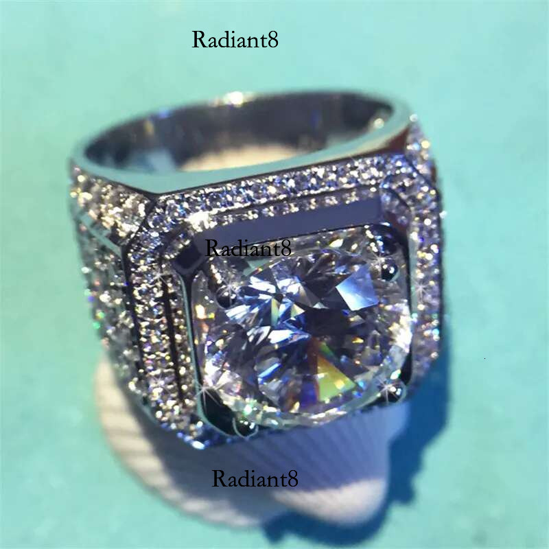 Fine Solitaire Male 4ct Lab Sona Dia Ring sterg sier Jewelry Engagement Wedding band Rings for men Anniversary gift