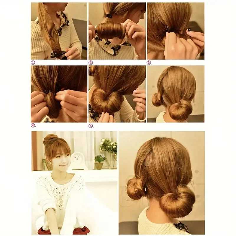 Curling Irons 2pcs/set Women DIY Hair Styling Donut Bun Clip Tool Formal French Twist Maker Holder Hair Styling Tool Sticks Accessories z250304