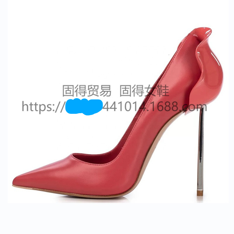 Instagram Fashion Show Plated Wine Glass Heels Pointed Single Women's Shoes Pumps