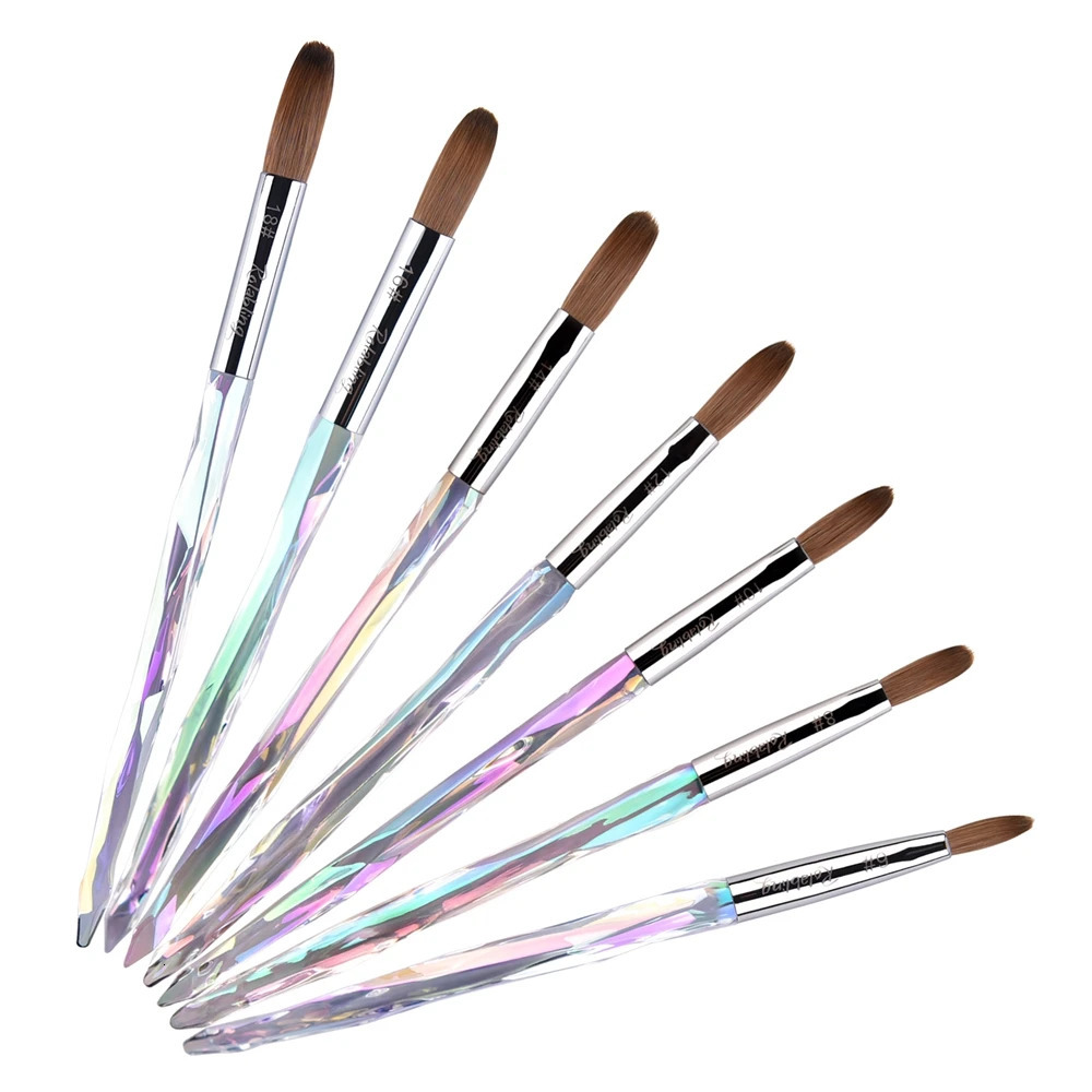 1pcs Kolinsky Acrylic Nail Brush 6/8/10/12/14/16/18 Liquid Powder Nail Buider Painting Drawing Carving Pen UV Gel Manicure Tool 250304