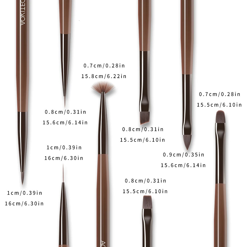 Aokitec Nail Brushes Set Art Painting Drawing Carving Dotting Pen Acrylic Gel UV Polish Manicure Tools 250304
