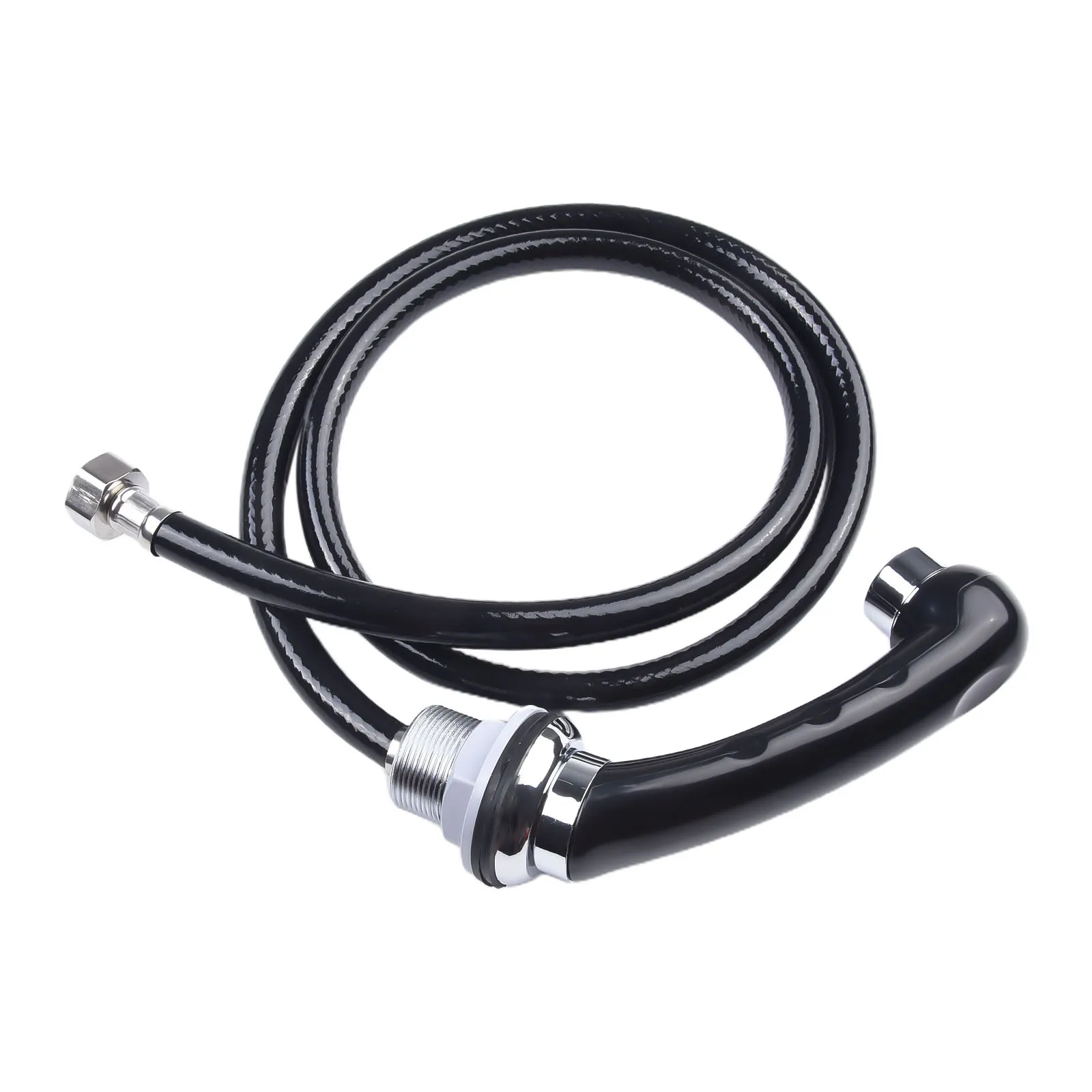 1Pc Shower Head With Hose Shampoo Bed Shower Head Salon Washbasin Hose Barber Shop Rinse Salon Black Alloy Shower Faucet