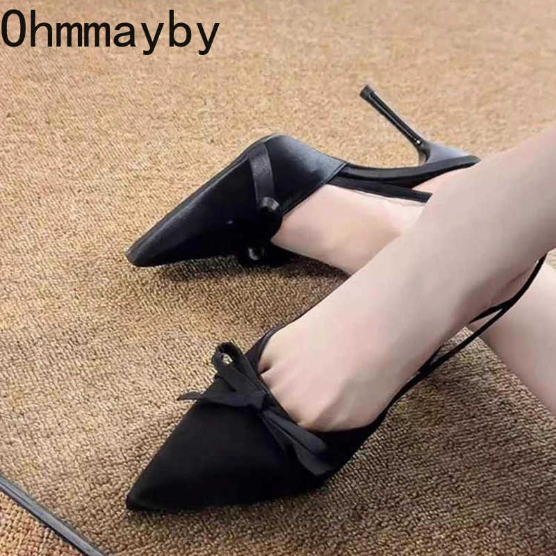 2025 Summer -knot Wen Sandals Fi Pointed Toe Singbacks Shoes Ladies Sexy High Heel Shoes Z250304