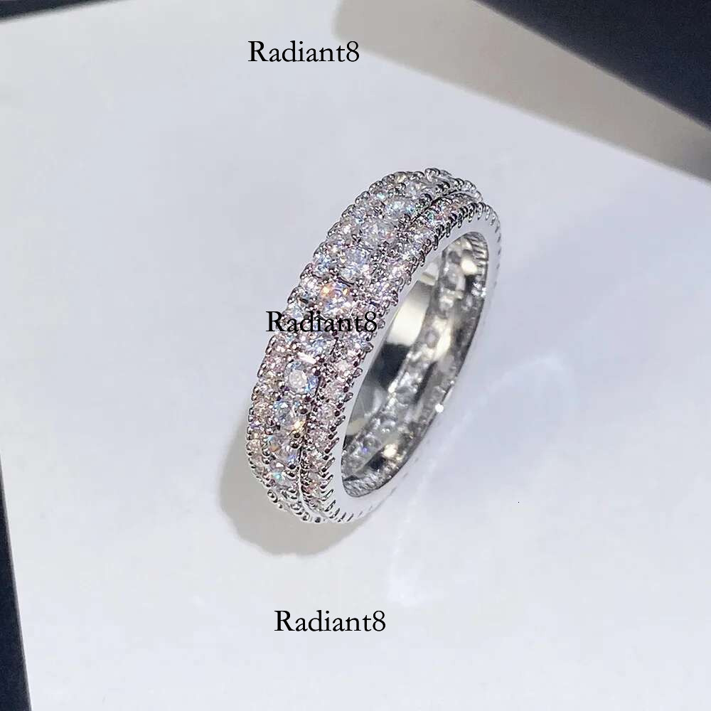 6mm Wide Moissanite Wedding Solid Sterg Sier Ring Eternity Band Engagement Rings for Women Wholesale Gifts