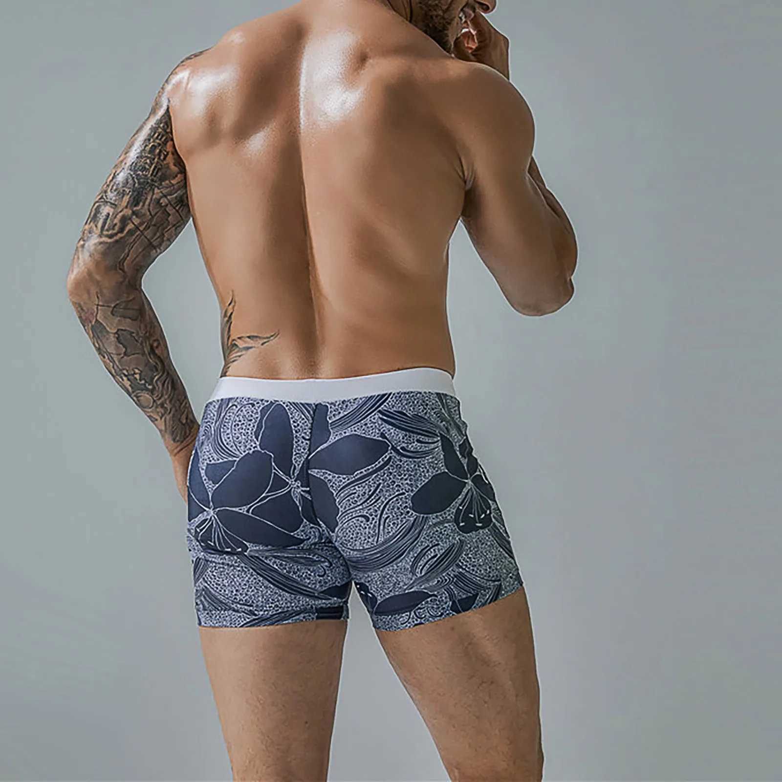 Mens Swim Trunk Swimwear Bathing Suit Swim Brief Square Leg Board ShortT250304