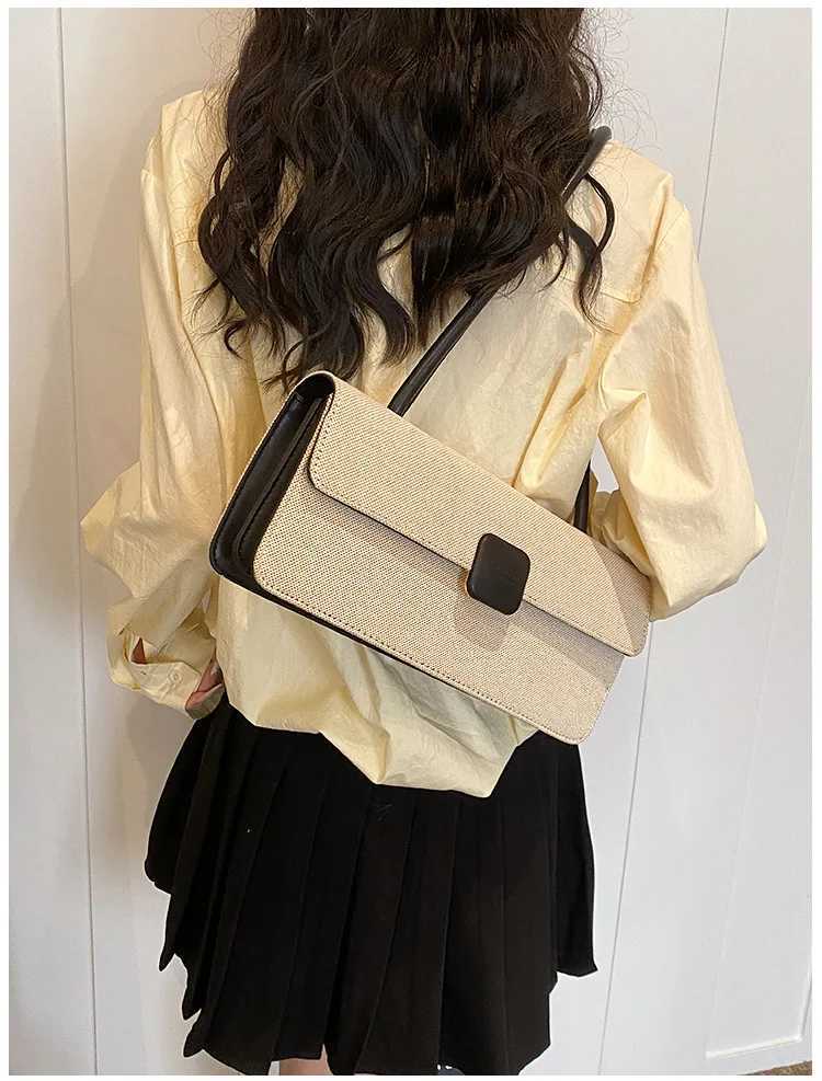 Brand Designer Canvas Womens Shoulder Bag Casual Lock Crossbody Bag Large Flap Handbag Y250303