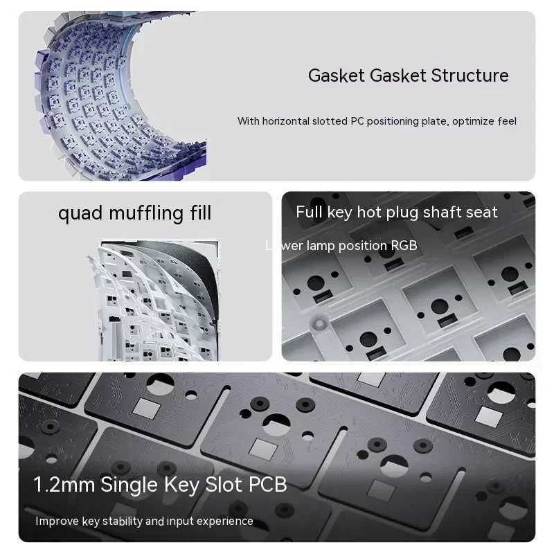AJAZZ AK820 Pro Three Mode Hot Swap Custom Mechanical Keyboard TFT Screen Gasket Multifunctional Knob Gaming Keyboard RGB Office Z250304