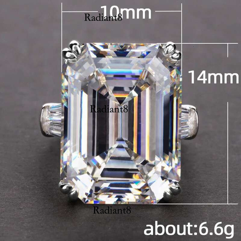 Sterg Sier Shiny Big Rectangle Zircon Women Rings White/Pink Stones Available Bridal Wedding Ring Top Quality