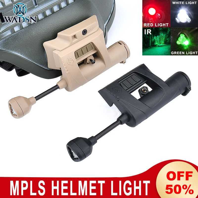 WADSN Tactical Helmet Light Charge Mpls 4 Modes Red Green IR Laser Lamp Energy Saving Hunting Civilian FAST Helmet FlashlightXJ250303