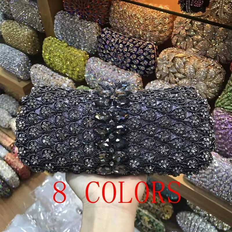 XIYUAN Gold/Grey/Red/Silver Big Stone Evening Bags Bridal Wedding Rhinestone Clutches Bag Handbags and Purses Party Clutch Purse Z250303