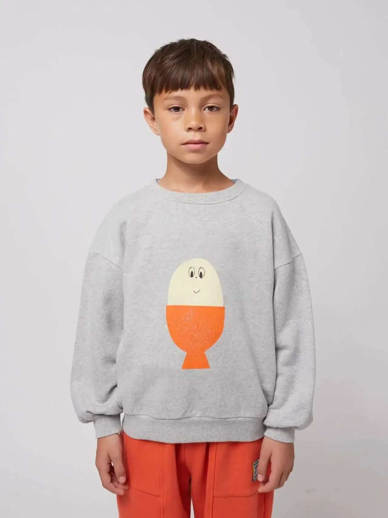 2025 Designer Children's Cartoon Suower Happy Dog Hello Joy Morning Egg Pure Cotton Casual Hoodie Boys And Girls
