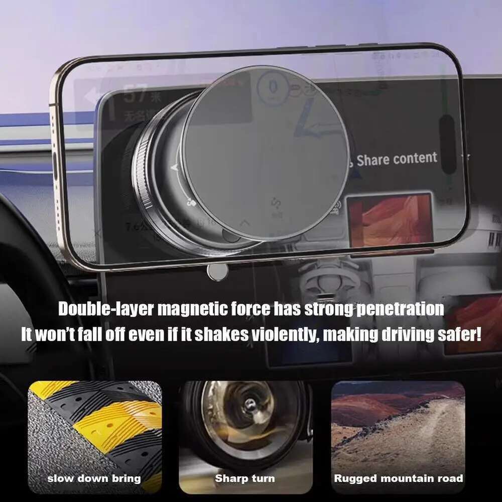 Magnetic Mobile Phone Holder 360 Rotatable Vacuum Adsorption GPS Navigation Bracket For IPhone 15 14 13