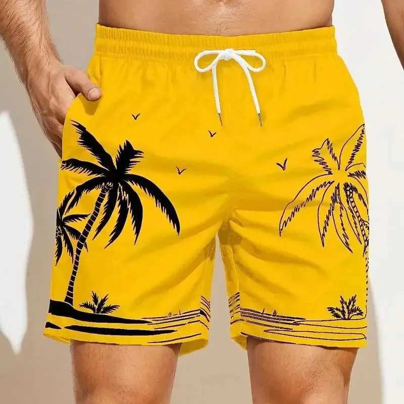 Summer Harajuku 3D Tropic Cocoanut Trees Printing Beach Shorts Flowers Graphic Shorts Men Fashion Streetwear Short Pants ClothesT250304