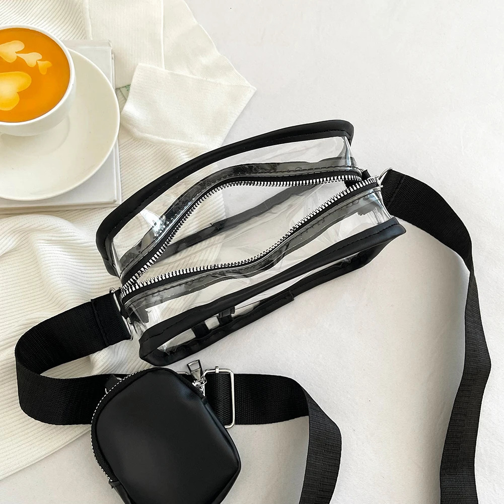 Womens Crossbody Bag Stadium Approved Transparent PVC Phone Bag Fashion Waterproof Mini Square Wallet Womens Shoulder Bag 250303