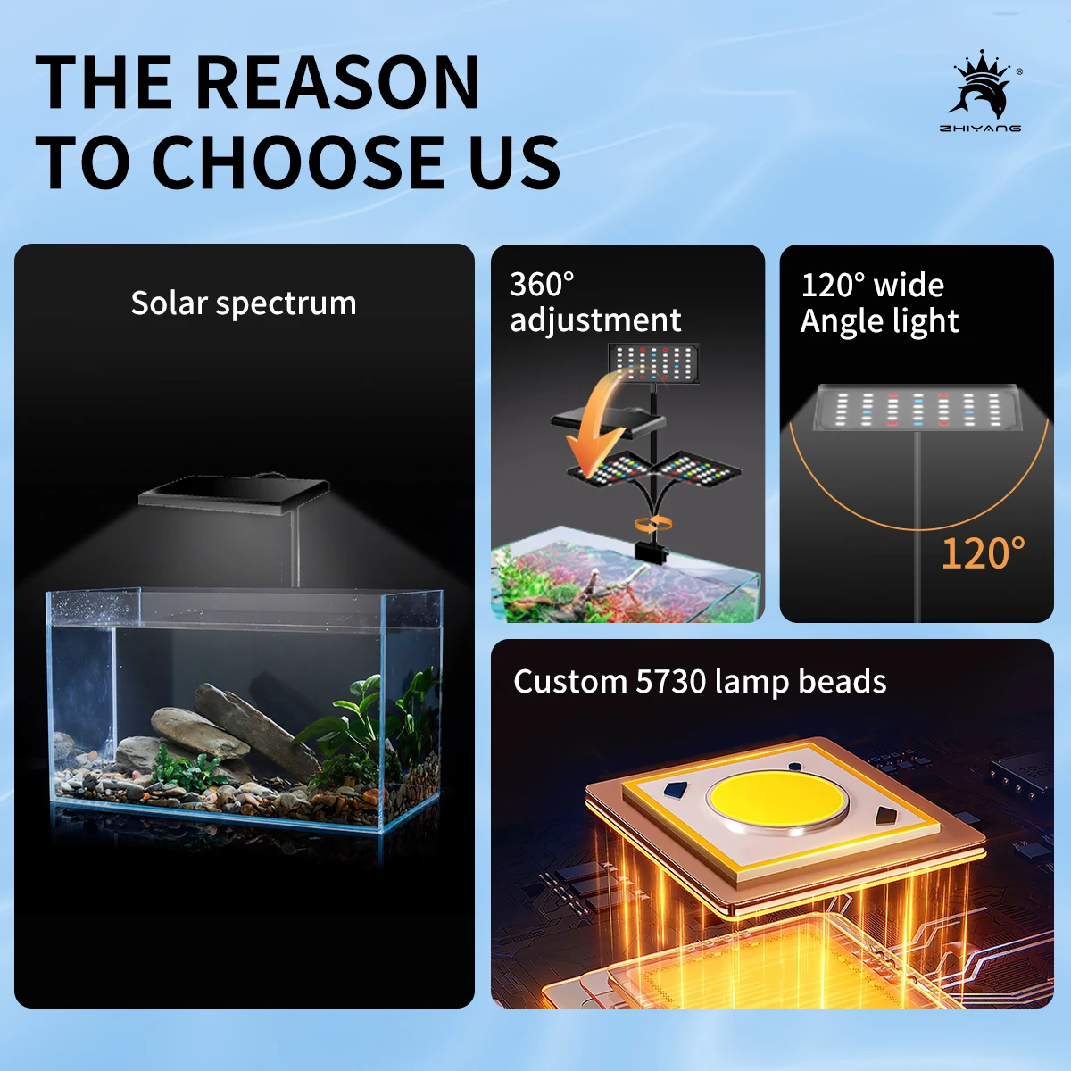 110-240V Aquarium Fish Tank Backlight Waterweed Water Grass Seed Grow Lamp Waterproof Aquatic Plant LED Grow Light 9W 14W
