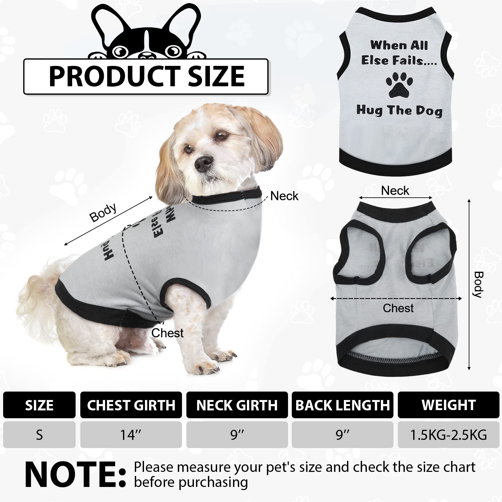 8 Pieces Dog Shirts Boy Funny Printed Puppy Shirts Summer Male Soft Dog Clothes Breathable PET T Shirts Outfits Dog Sweatshirt Clothing