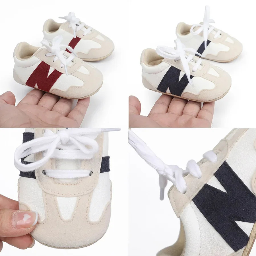 born Baby Sneakers Letter Patchwork Casual Shoes Antislip Hundred Toddler Boys Girls 018 Months 250303