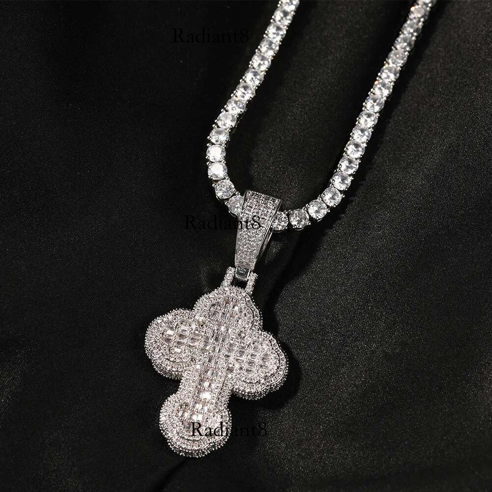 UWIN Pendant Full Iced Out Necklaces for Women Men Cubic Zircon Cross Charms Baguettecz Hip Hop Accessories Jewelry