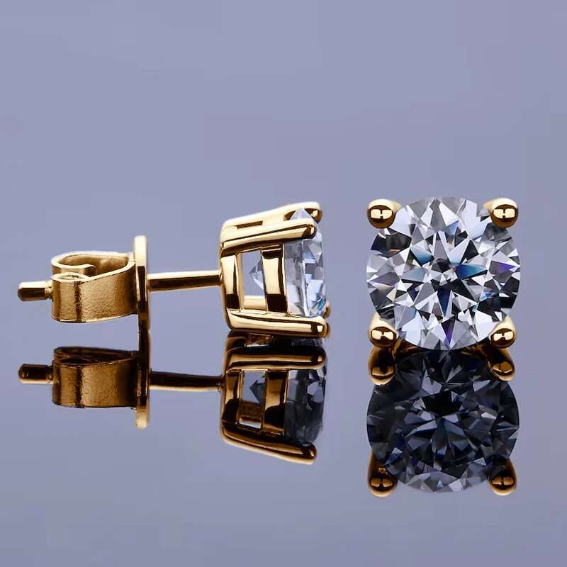 Lnngy 0.3-2CT Moissanite Stud Earrings For Women Girl Certified Sier Earring Exquisite Wedding Jewelry Piercing Pendientes