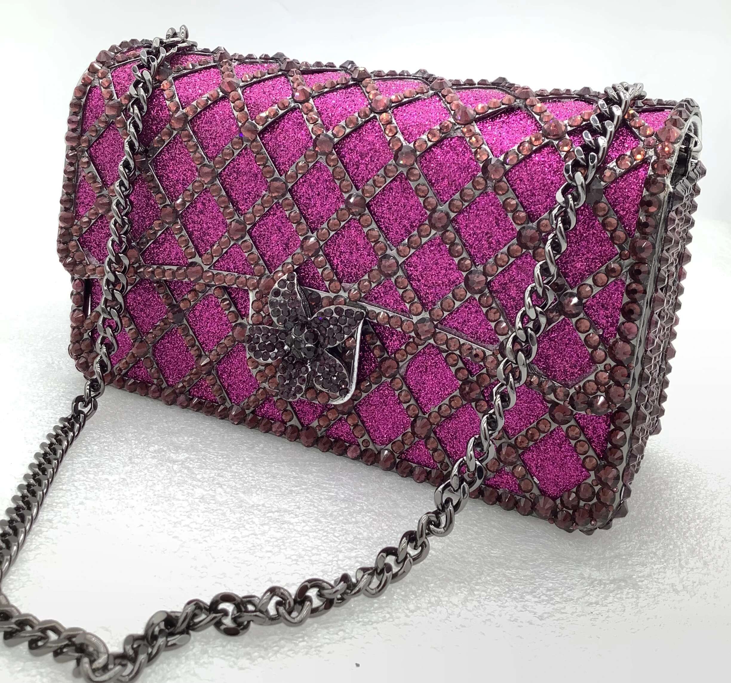Xiyuan Women's Fuxia/blue/women's/green Jewelry Long Chain Crossbody Bag Party Wedding Gift Bag Jewelry Shoulder Bag Bride