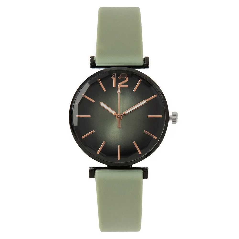 Fashion Ladies Sports Simple Black Dial Quartz Casual 2024 Green Sile Str Women Clock Dr WristesXJ250304