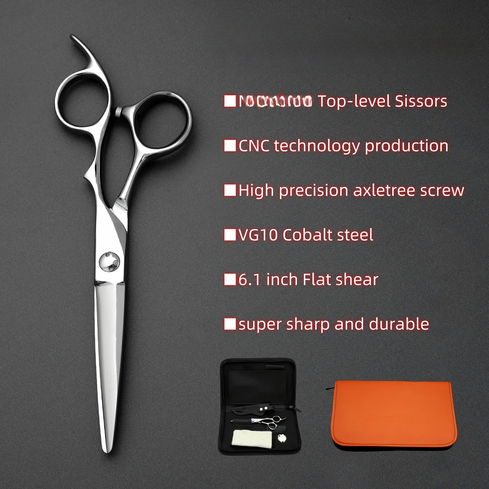 Top-level CNC technology scissorsProfessional barber accessoriesVG10 Cobalt steel Barber scissors6.0 to 7.0 inches Hair tools 250304