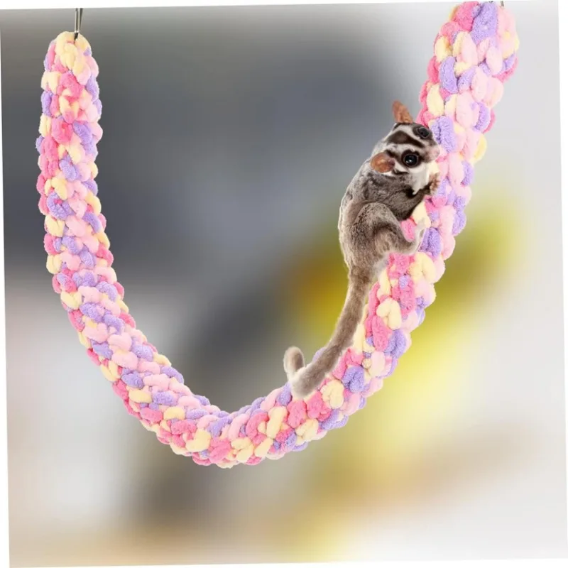 Hamster Swing Toy Guinea Pig Parrot Climbing Rope Chew Toy Glider Hammock Swing Hanging Toy Parrot Hanging Rope Toy
