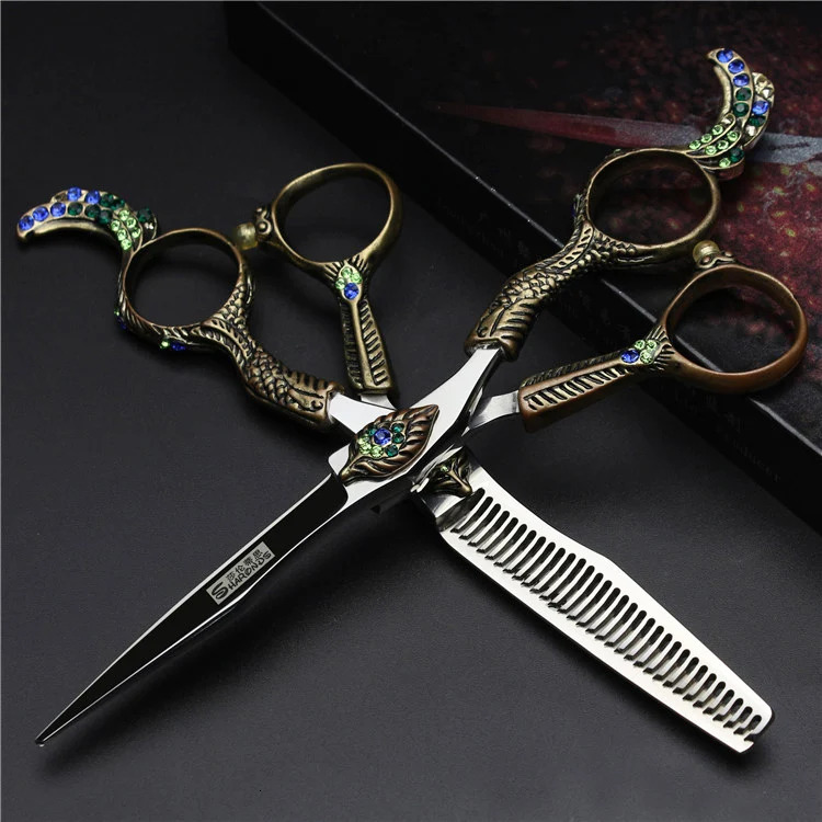 Vintage Professional Barber Shop Barber 6.0 440c 7-inch Barber Set tesoura makas Barber 250304