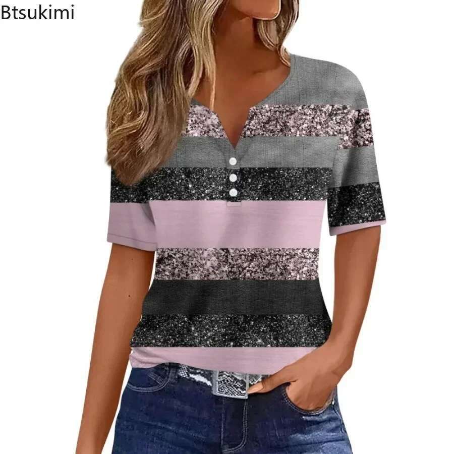 Fashion Streetwear Summer Women's Short-Sleeved Loose Casual Tees 3D Printing Design Elegant Women Clothing Simple T-Shirt Femme