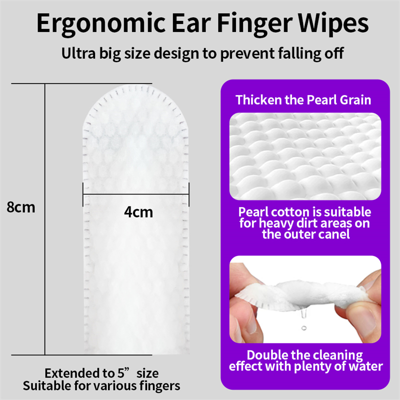 Dog Ear Cleaner Wipes Finger Wipes for Dogs Cleaning, Soothing, and Deodorizing Itchy Ears Pet Ear Relief Solution
