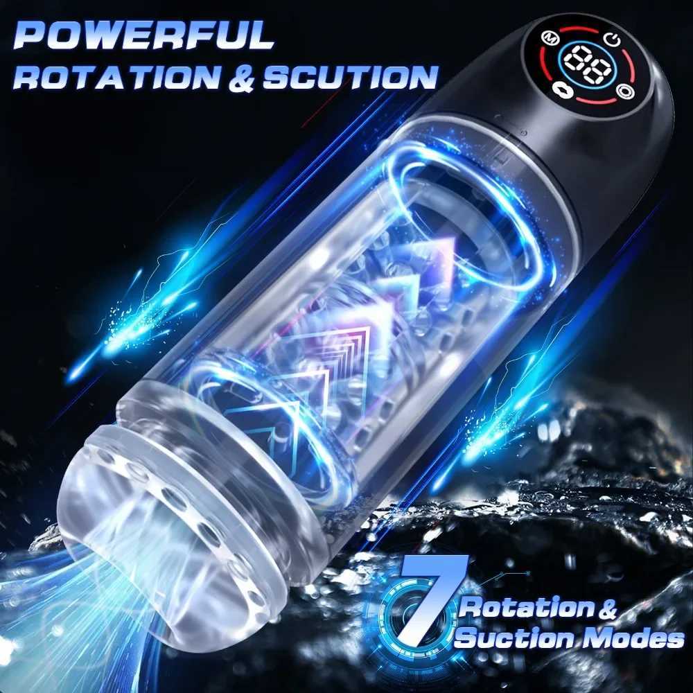 7 Modes Rotation Sucking Male Masturbator Sex Toys for Men Pocket Pussy Glans Male Masturbation Cup Massager Blowjob M250304