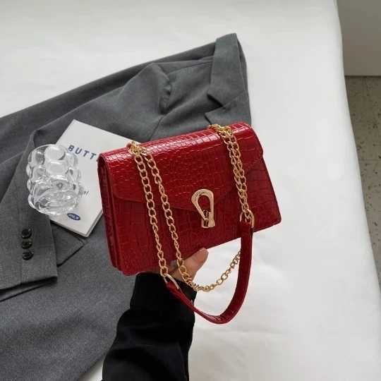 NEW Red OL Woman Handbag 2024 Luxury Trend Women Girl Shoulder bag Bright PVC Crossbody PU Purses Womens Leather Tote bag Z250303