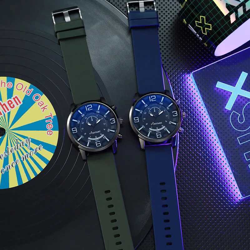 Fashionable and casual three-dimensional digital blue glass quartz silicone menXJ250304