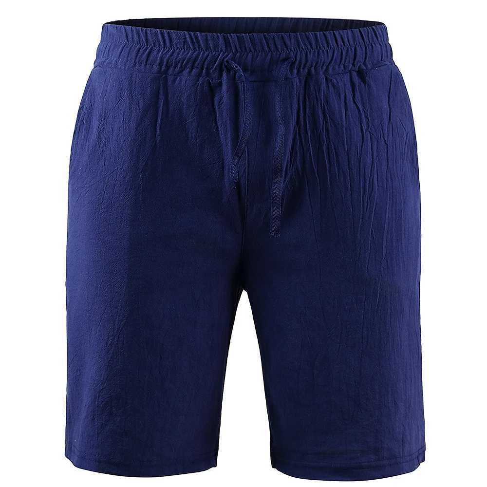 KB New Mens Cotton Linen Shorts Pants Male Summer Breathable Solid Color Linen Trousers Fitness Streetwear S-3XLT250304