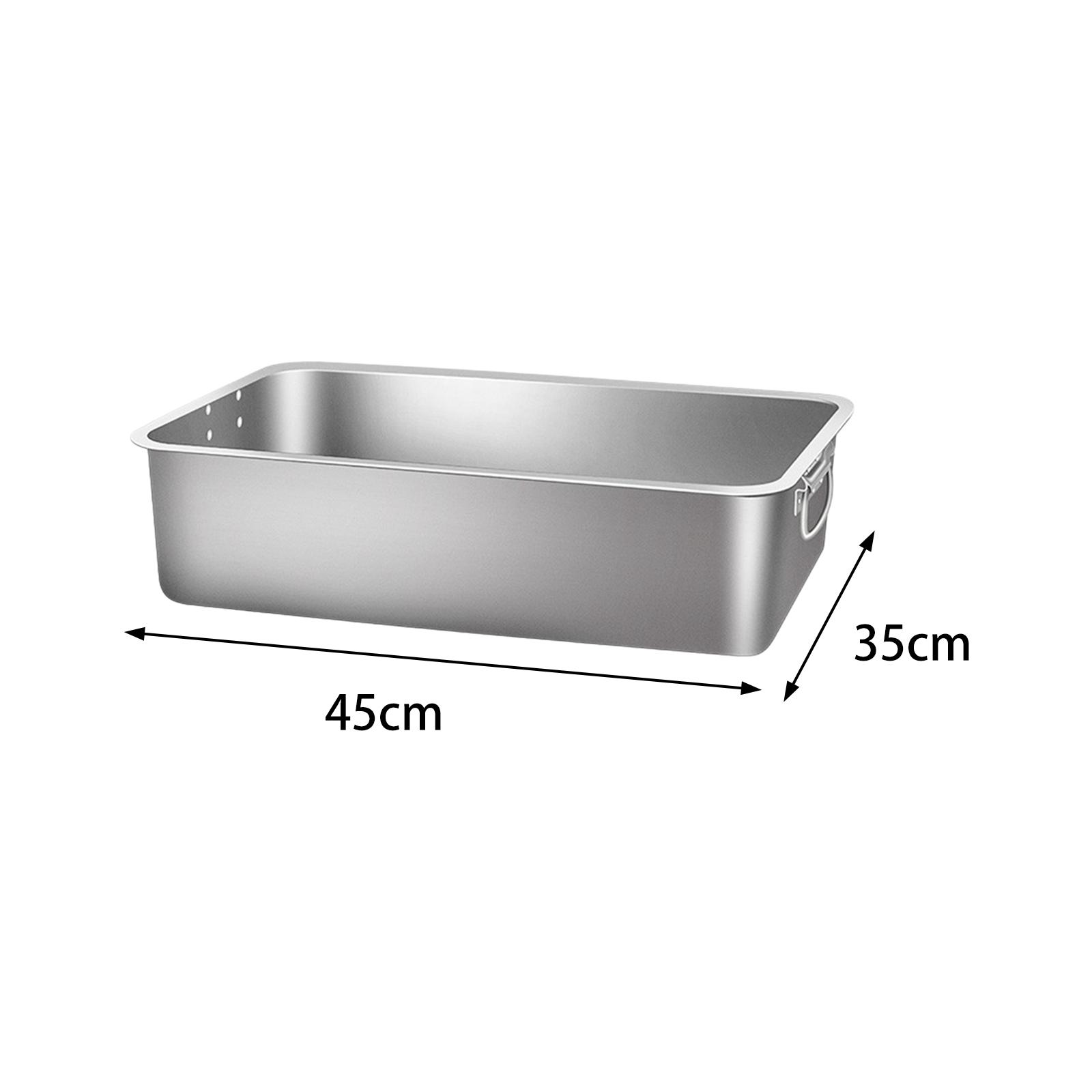 Open Litter Box Smooth Surface Portable with High Sides Pet Supplies Easy to Clean Stainless Steel for Big Cats Cat Toilet