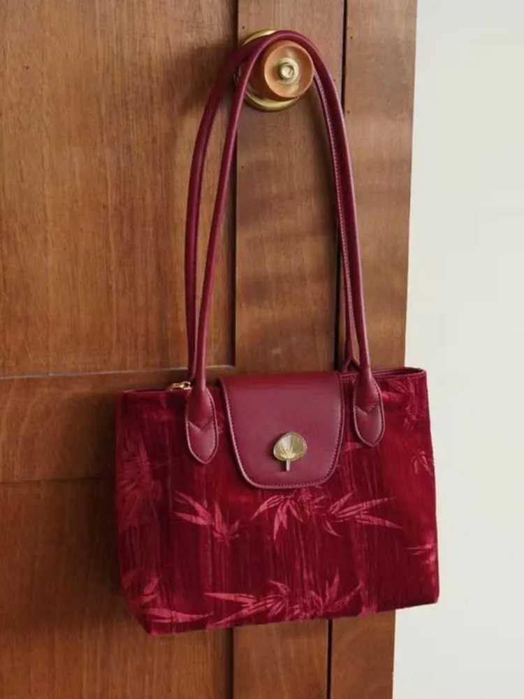 JIAERDI Vintage Black Shoulder Bags Purse Women Chinese Style Underarm Bag Female Elegant Red Handbag Aesthetic Bags Z250303