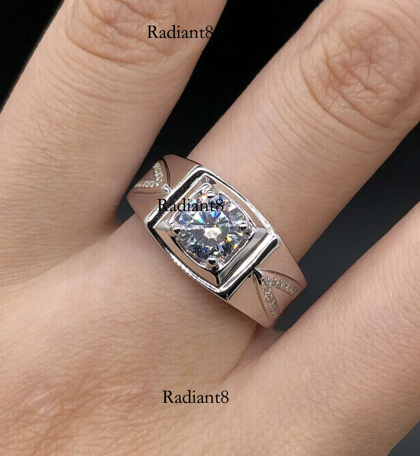 Boutique PT950 Dia Fashion Atmospheric 1 Moissanite Temperament Men's Platinum Ring