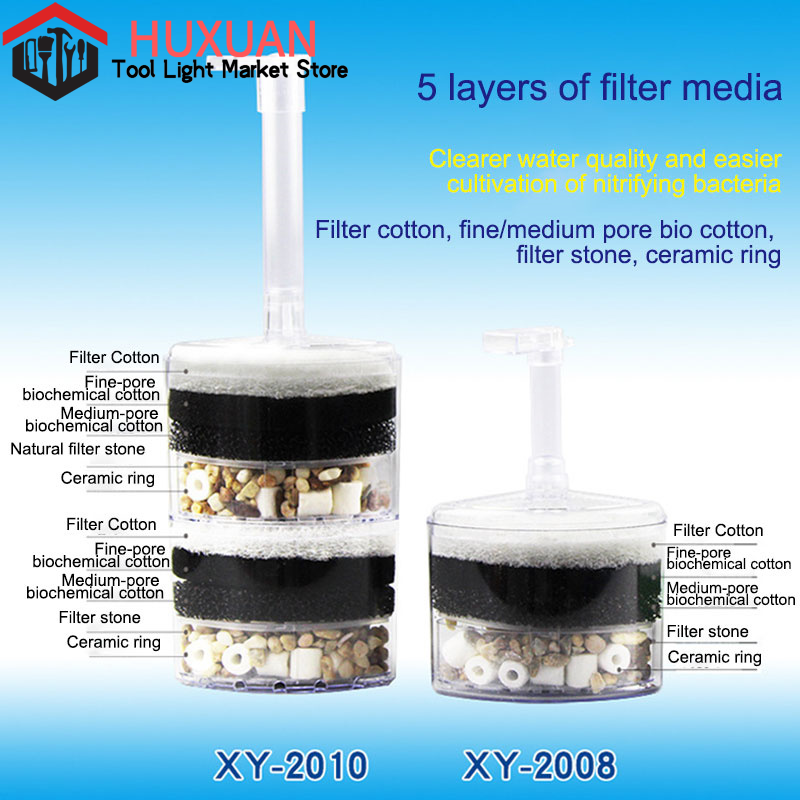 Multi-layer Media Pneumatic Fish Tank Filter Aquarium Corner Sponge Filter Quiet Betta Fry Shrimp And Small Fish Bio Foam Filter