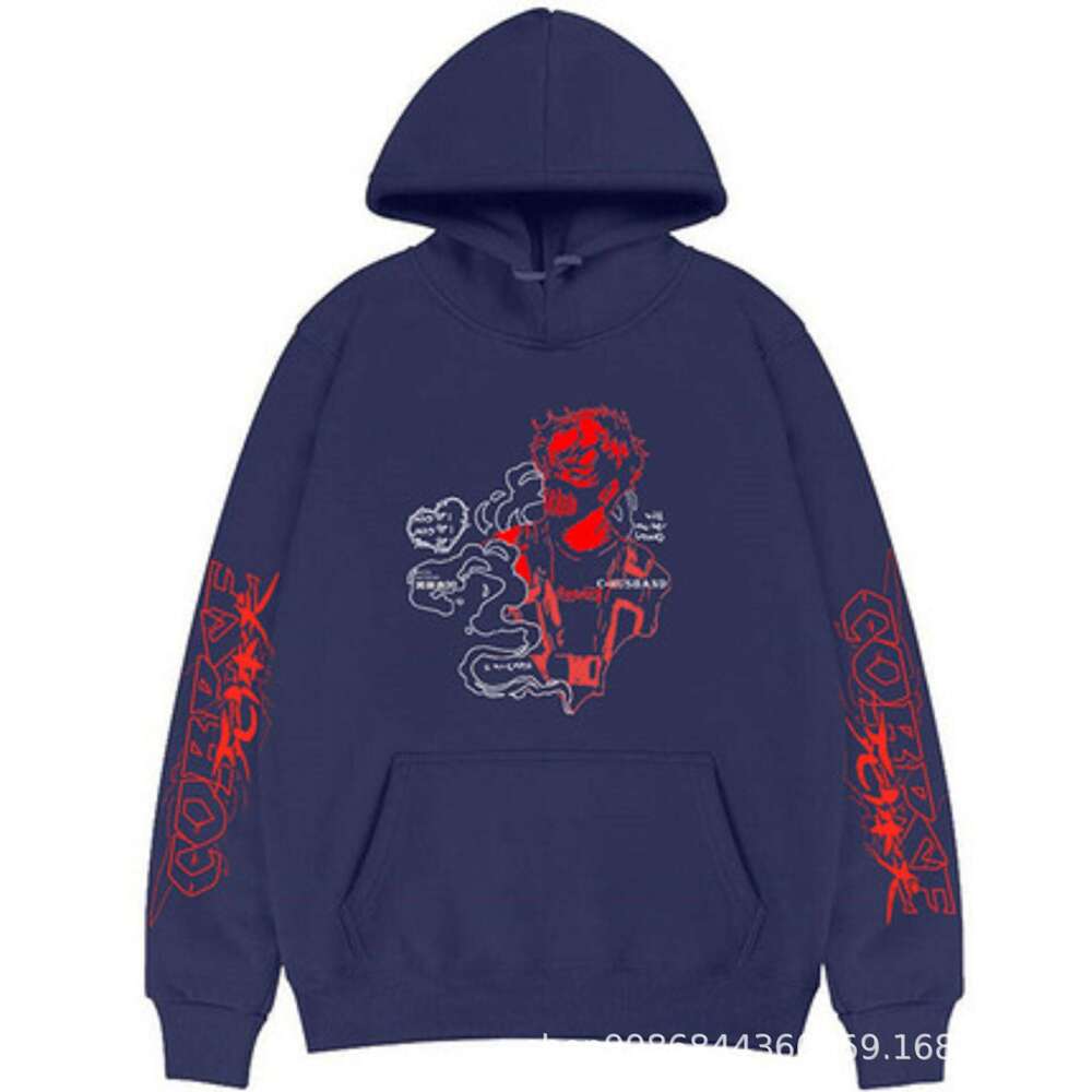 Hooded new black trendy brand top printed with autumn and winter velvet long sleeved casual loose jacket hoodie Korean version high street