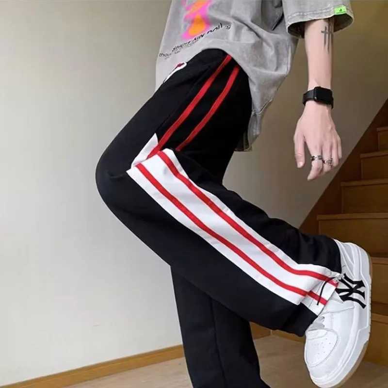 Summer American retro sports pants men and women star letters casual sweatpants High street fashion brand loose straight pantsXJ250303