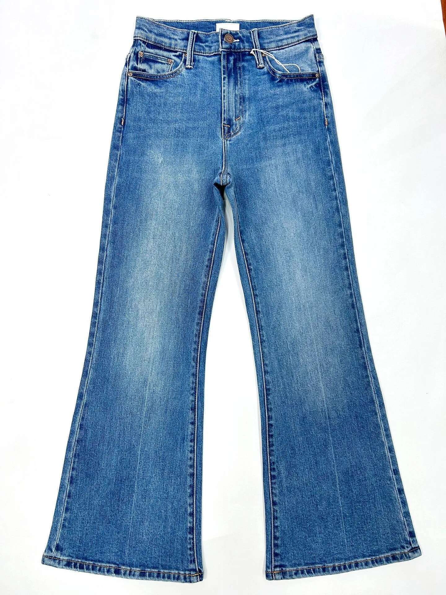 Women Street Fashion Denim Pants 2023 New High Waist Stretch Wide Leg Flare Jeans Trousers