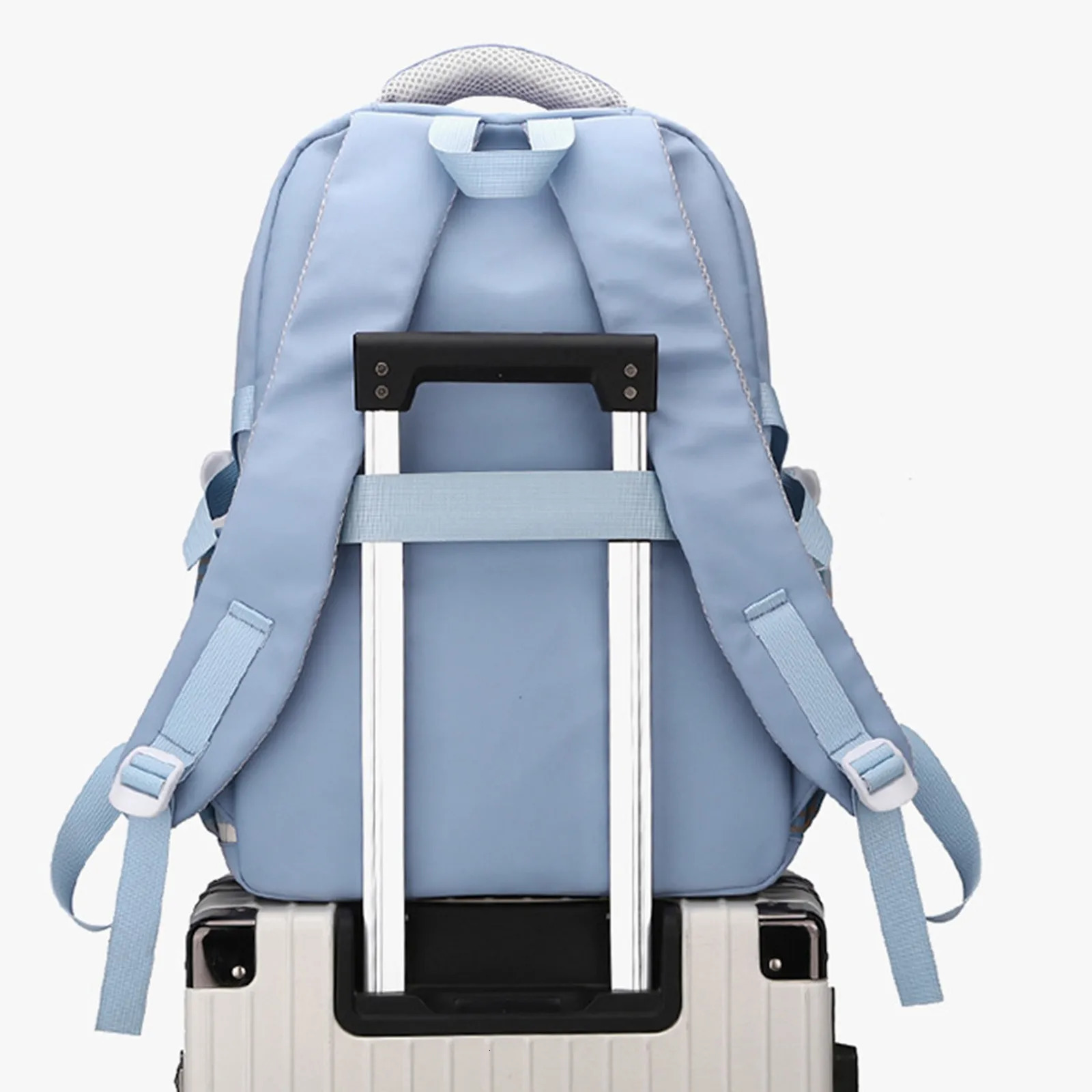 Ship from US Waterproof Teenage Bookbag Nylon Rucksack Schoolbag Adjustable Shoulder Belt Double Zipper Backpack Laptop Dry Backpacks 250304FBB