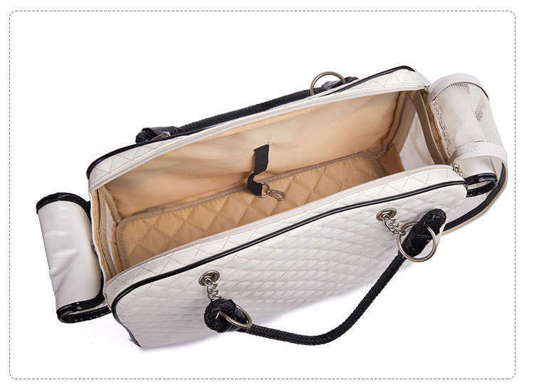 Portable outdoor dog bag small dog transport bag airline approved leather travel Chihuahua Teddy PU dog tote bag X240827