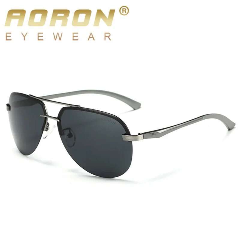 AORON Polarized Men Brand Design Sun Glasses Aluminum Leg Mirror Lens Sunglasses for Men/women