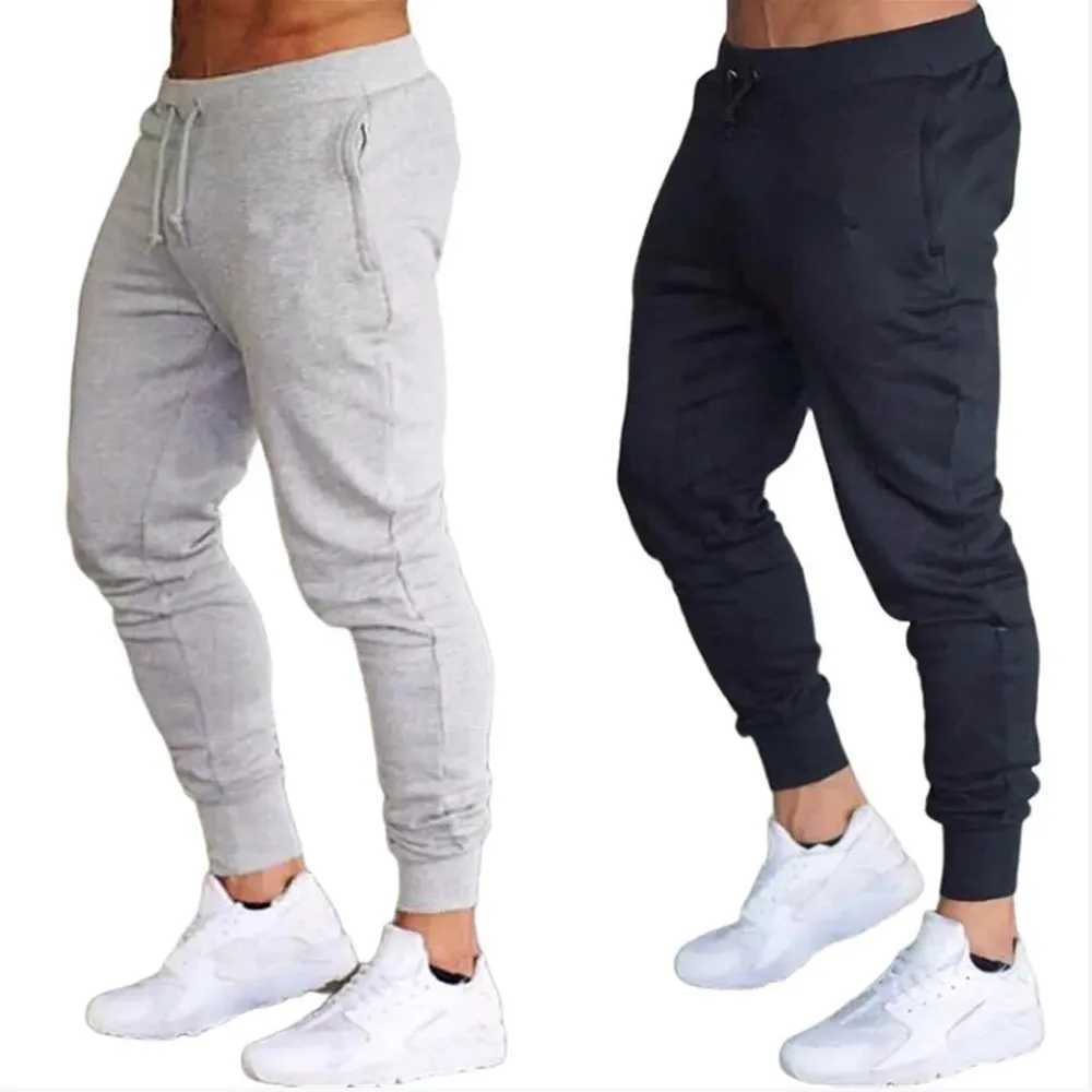 2024 Fashion Men Gyms Pure color Pants Joggers Fitness Casual Long Pants Men Workout Skinny Sweatpants Jogger Tracksuit TrousersXJ250303