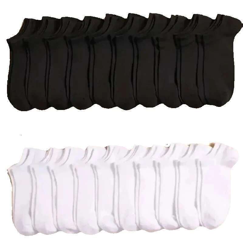 White Breathable Boat Socks: 020 Pairs Non-Slip No-Show Ankle Socks For Women And Men